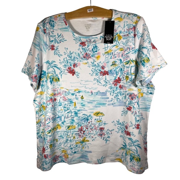 Kim Rogers Tops - KIM ROGERS Perfectly Soft Petite Short Sleeve Crew Neck Tee